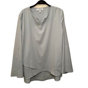 COOLIBAR Women’s Drape Roll Tab Long Sleeve Relaxed Fit UPF 50+ Shirt, Mint- L